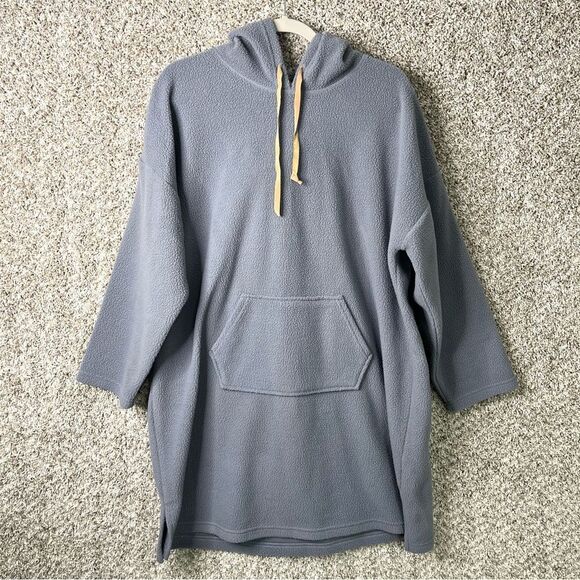 Koolaburra Gray Sherpa Fleece Oversized Pullover Hoodie Lounger Medium - Picture 1 of 7